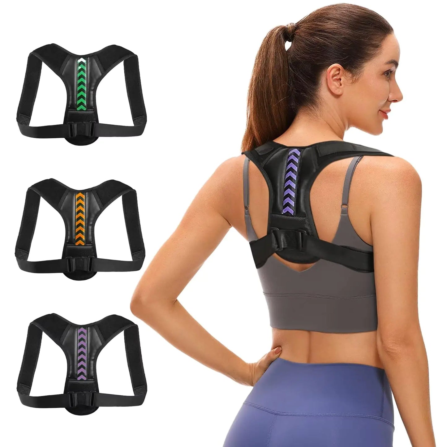 Abismat Back Posture Brace Shoulder Posture Corrector for Men Women Adjustable Upper Back Brace Back Straightener Support for Neck Shoulders Back Pain Relief Hunchback Correction