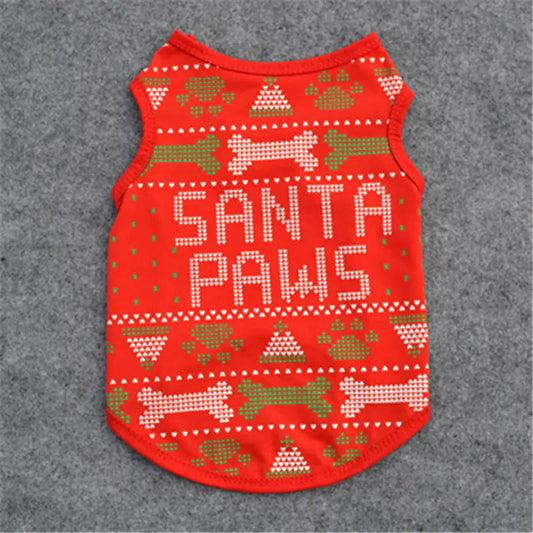Pet Clothes Cotton Vest for Christmas Celebration Alingpulse