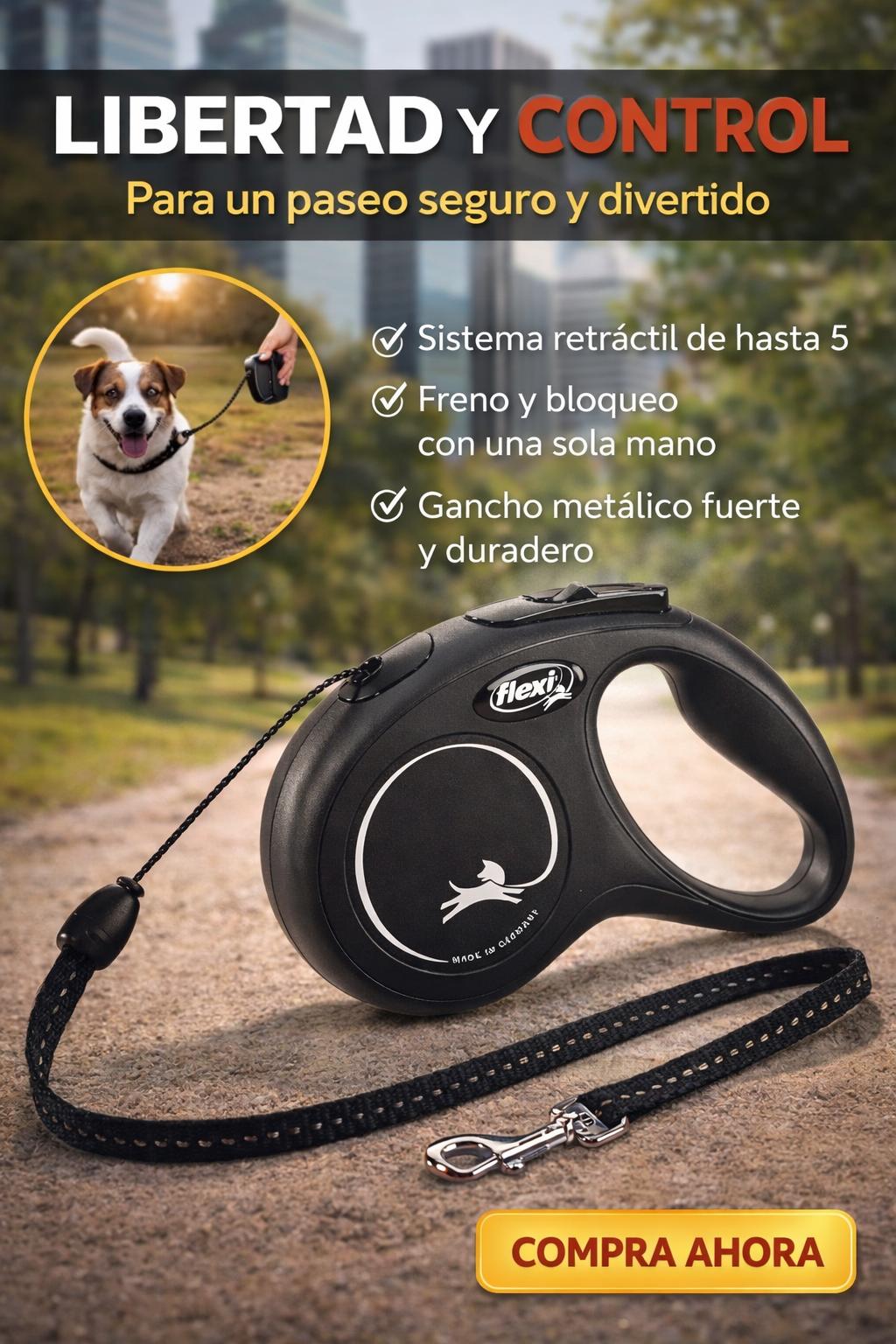 Retractable Dog Leash for Small Dogs up to 26 lbs. Alingpulse