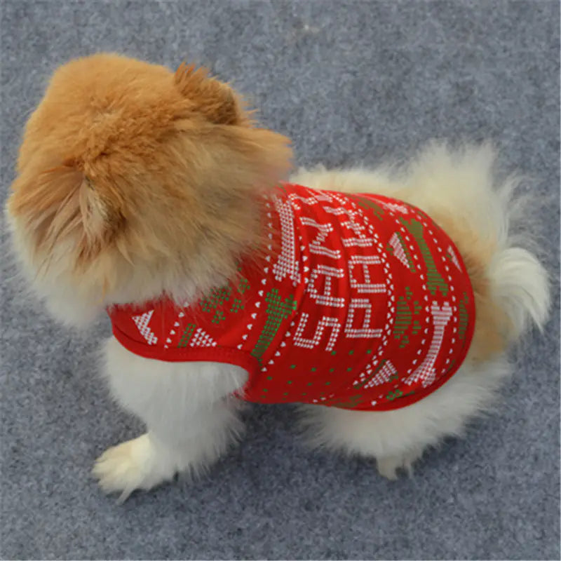 Pet Clothes Cotton Vest for Christmas Celebration Alingpulse