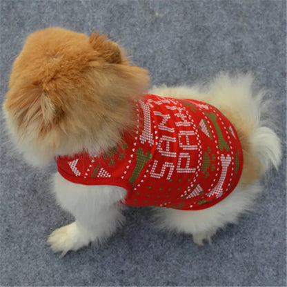 Pet Clothes Cotton Vest for Christmas Celebration Alingpulse
