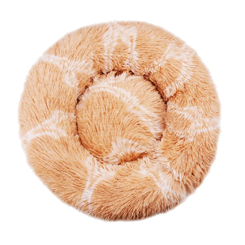 Large Round Pet Bed (40-90cm) - Super Soft Plush Dog House for Medium to Large Dogs and Cats - Cozy Winter Sleeping Solution