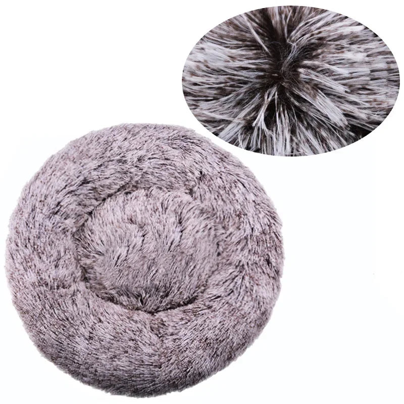 Large Round Pet Bed (40-90cm) - Super Soft Plush Dog House for Medium to Large Dogs and Cats - Cozy Winter Sleeping Solution