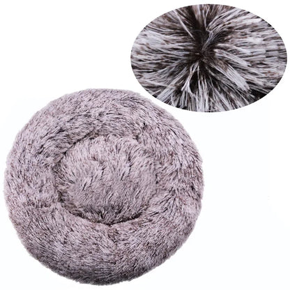 Large Round Pet Bed (40-90cm) - Super Soft Plush Dog House for Medium to Large Dogs and Cats - Cozy Winter Sleeping Solution