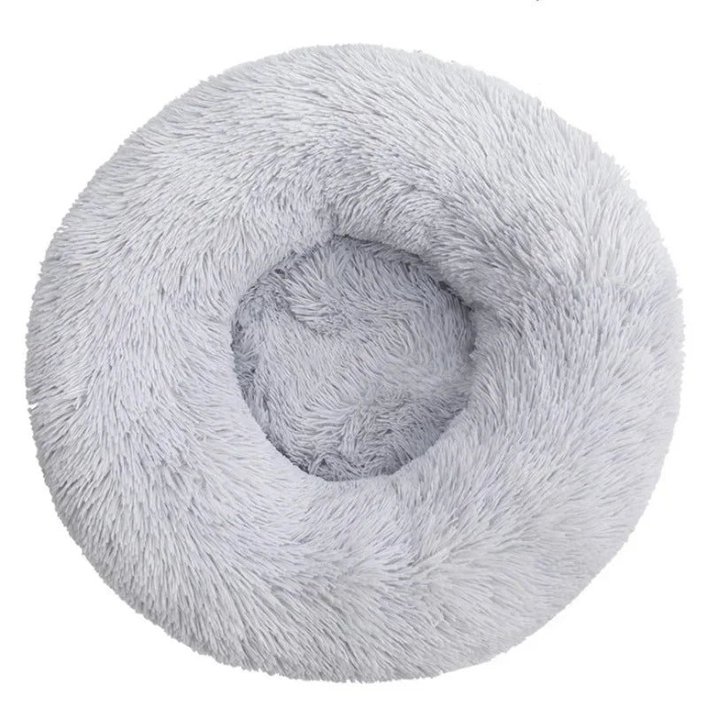 Large Round Pet Bed (40-90cm) - Super Soft Plush Dog House for Medium to Large Dogs and Cats - Cozy Winter Sleeping Solution