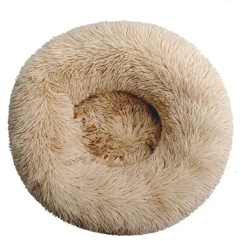 Large Round Pet Bed (40-90cm) - Super Soft Plush Dog House for Medium to Large Dogs and Cats - Cozy Winter Sleeping Solution