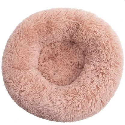 Large Round Pet Bed (40-90cm) - Super Soft Plush Dog House for Medium to Large Dogs and Cats - Cozy Winter Sleeping Solution