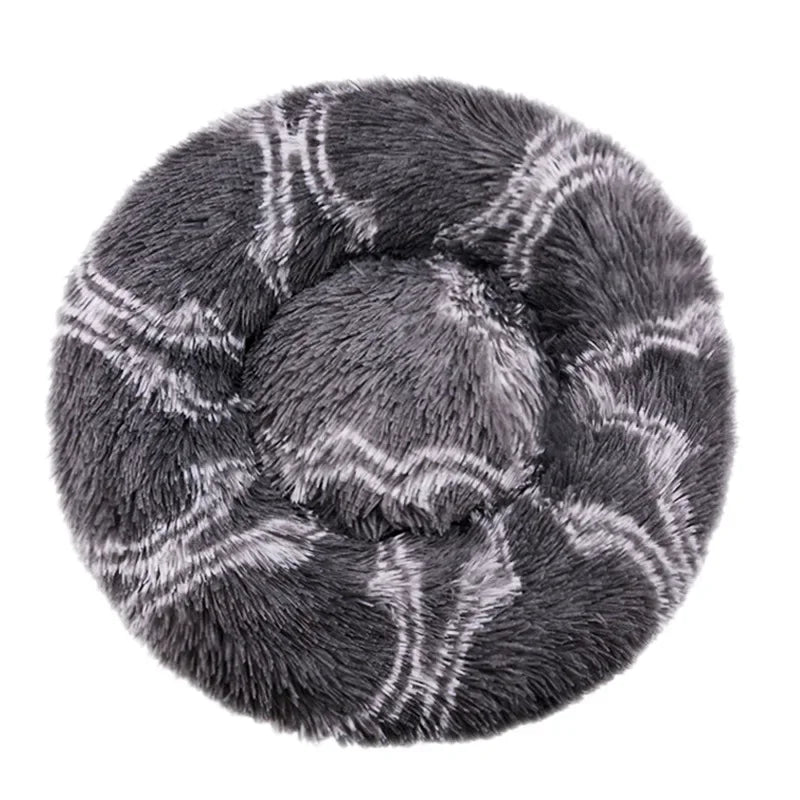 Large Round Pet Bed (40-90cm) - Super Soft Plush Dog House for Medium to Large Dogs and Cats - Cozy Winter Sleeping Solution