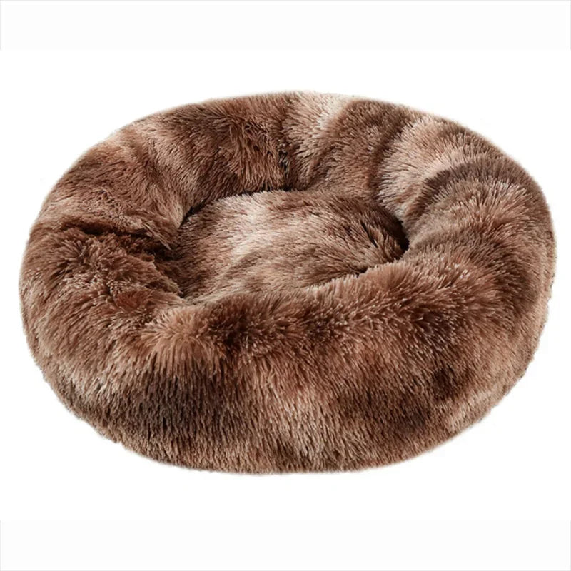 Large Round Pet Bed (40-90cm) - Super Soft Plush Dog House for Medium to Large Dogs and Cats - Cozy Winter Sleeping Solution