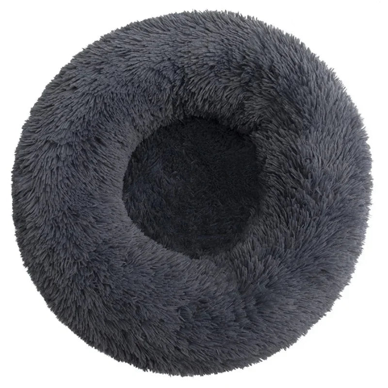 Large Round Pet Bed (40-90cm) - Super Soft Plush Dog House for Medium to Large Dogs and Cats - Cozy Winter Sleeping Solution