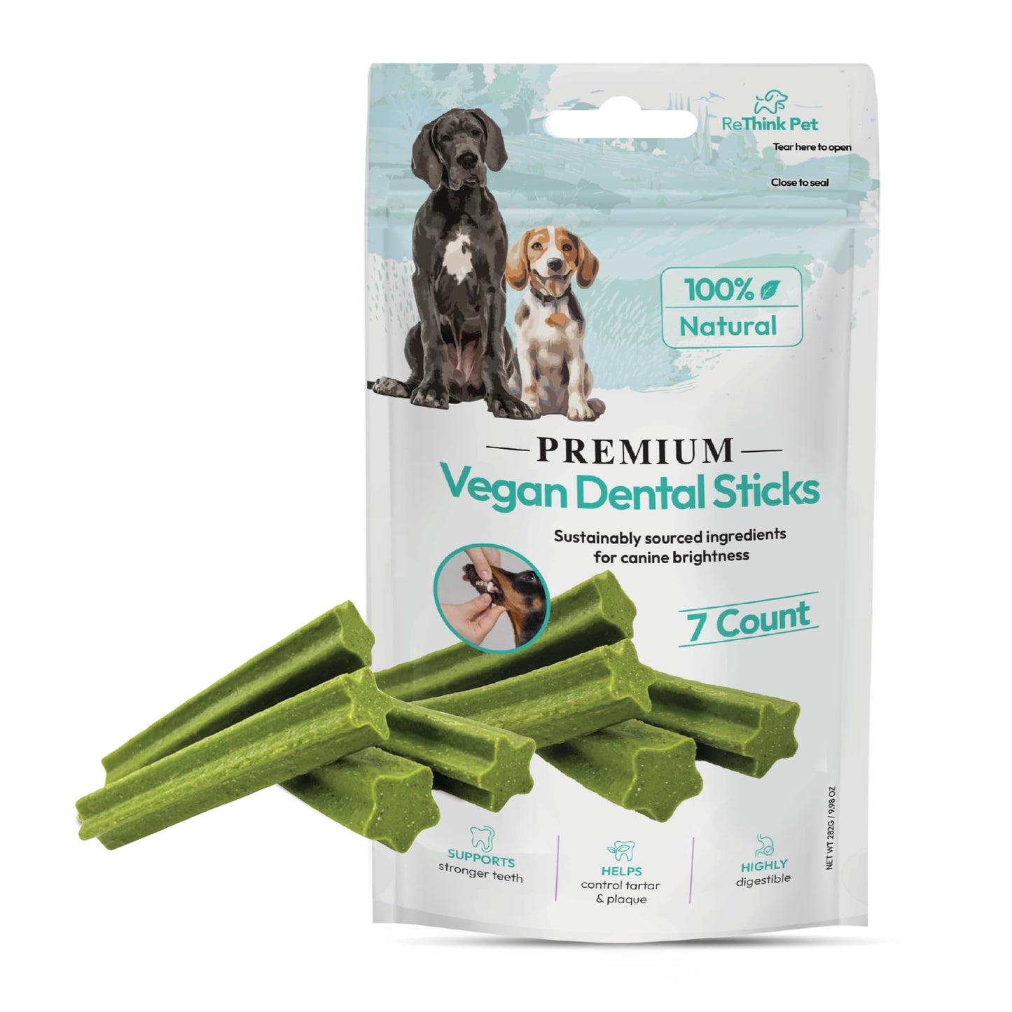 7 Pcs Premium Vegan Dental Sticks for Dogs dental chew