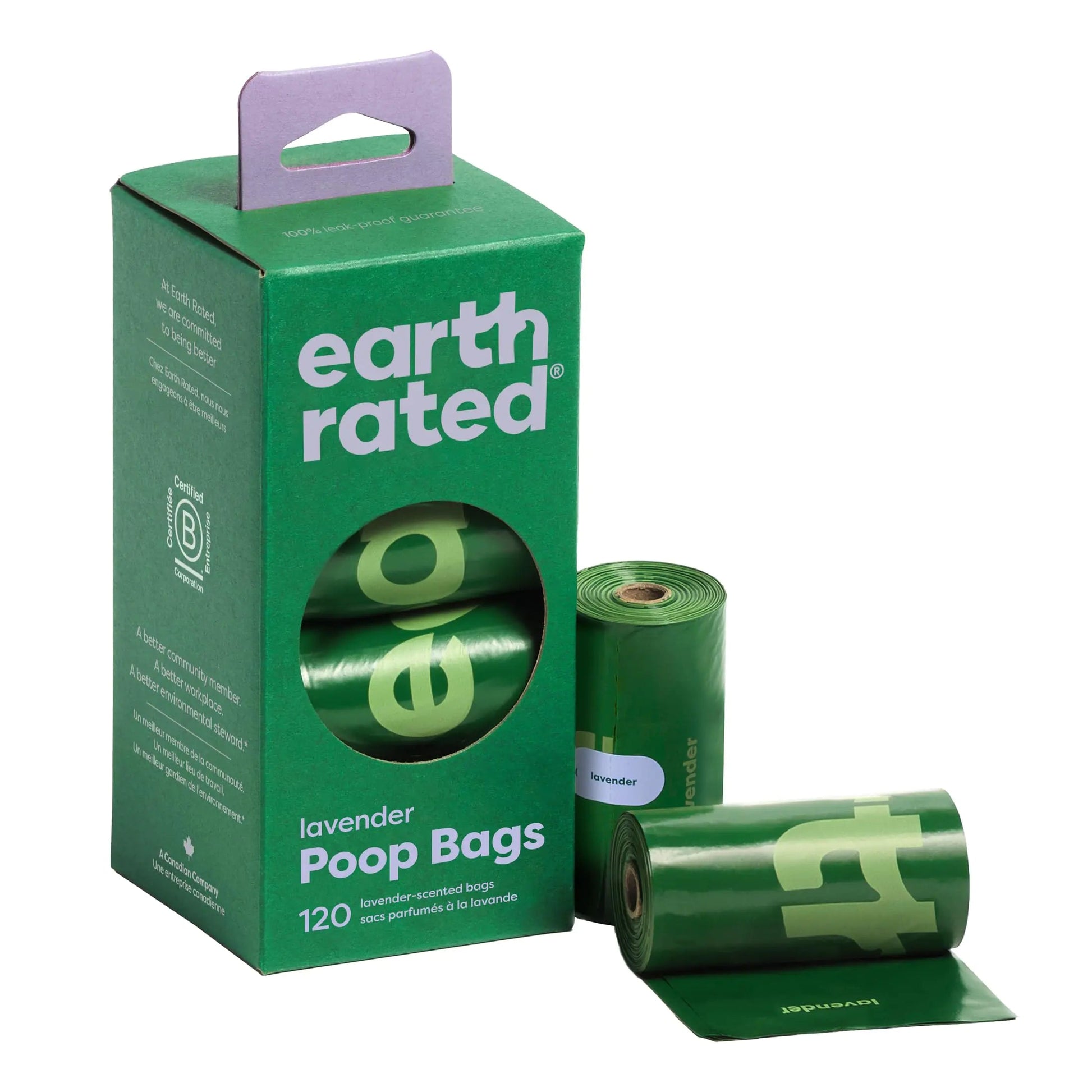 Bolsas para Excrementos de Perro Earth Rated, A Prueba de Fugas y Extra Gruesas, Rollos de Recambio Aromatizados a Lavanda, 120 Unidades Alingpulse