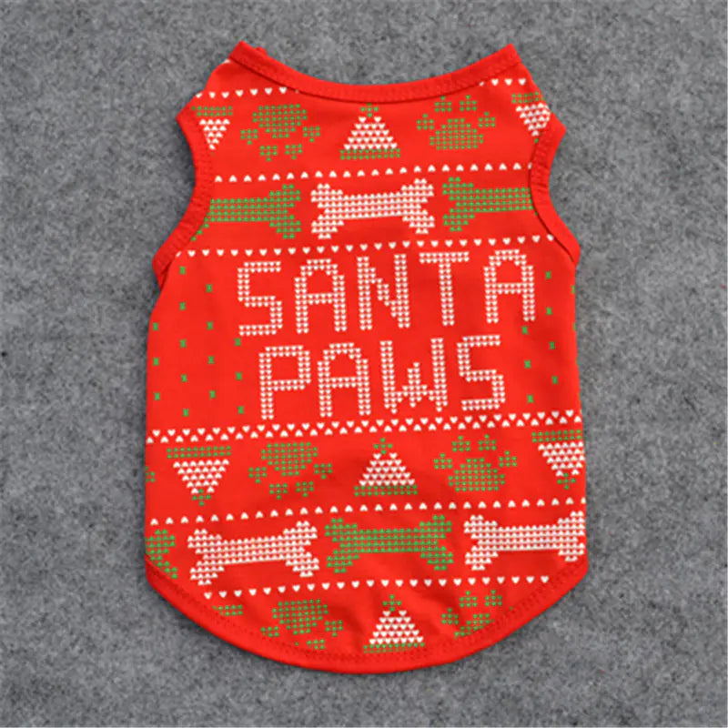 Pet Clothes Cotton Vest for Christmas Celebration Alingpulse
