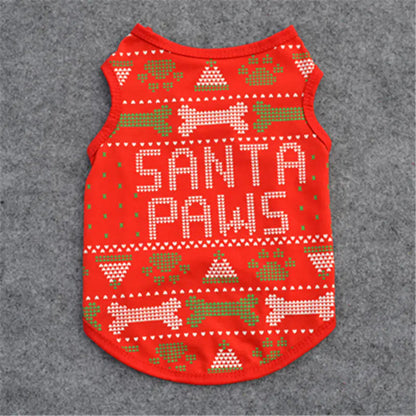 Pet Clothes Cotton Vest for Christmas Celebration Alingpulse