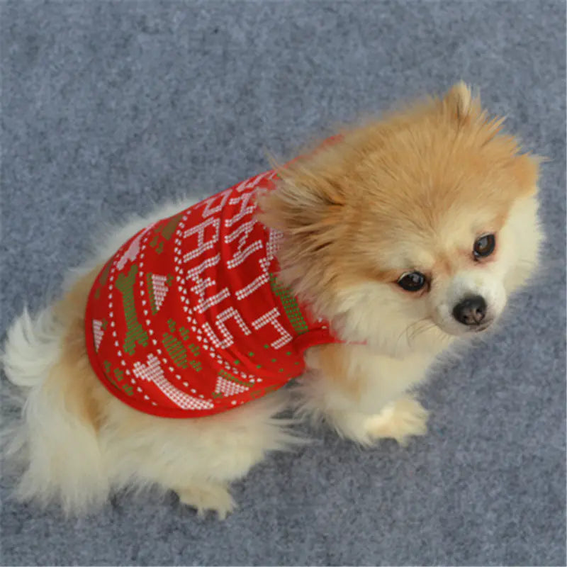 Pet Clothes Cotton Vest for Christmas Celebration Alingpulse