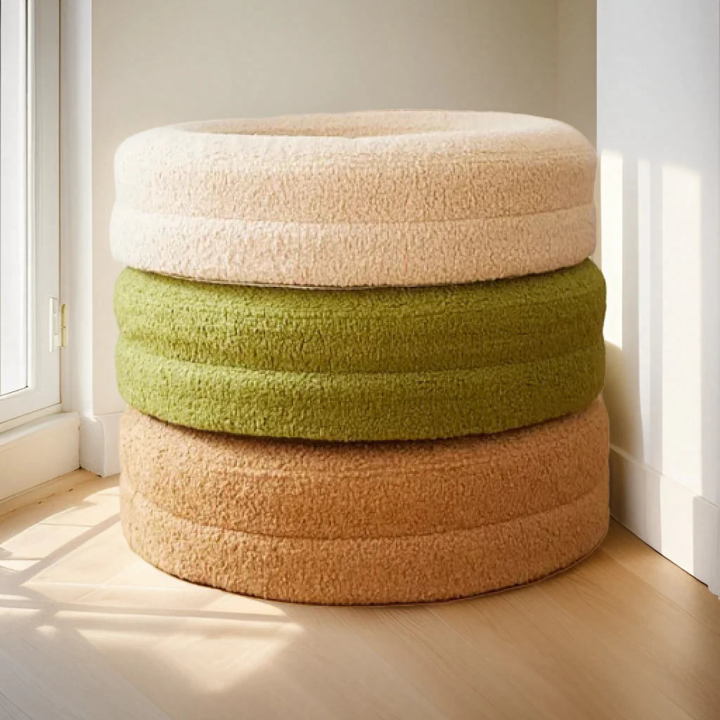 Solid Color Plush Round Cat Bed – Soft Pet Nest for Cats Alingpulse